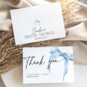 Vrijgezellenfeest Ze bindt de knoop stoffig blauw Bedankkaart