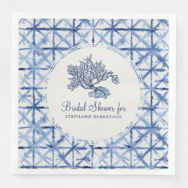 Vrijgezellenfeest Zee Koraal Strand Shibori Indigo Servet