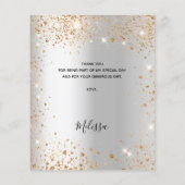 Vrijgezellenfeest zilver goudbudget dank je credit flyer (Achterkant)