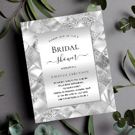 Vrijgezellenfeest zilver - moderne uitnodiging tot