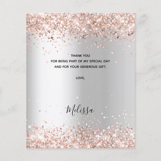 Vrijgezellenfeest zilver roos budget dank u uw kaa flyer (Achterkant)