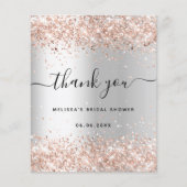 Vrijgezellenfeest zilver roos budget dank u uw kaa flyer (Voorkant)