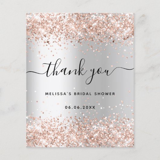 Vrijgezellenfeest zilver roos budget dank u uw kaa flyer (Voorkant)