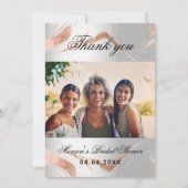 Vrijgezellenfeest zilver roos foto dank u kaart (Voorkant)