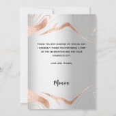 Vrijgezellenfeest zilver roos foto dank u kaart (Achterkant)