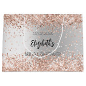 Vrijgezellenfeest zilver roos goudnaam groot cadeauzakje (Voorkant)