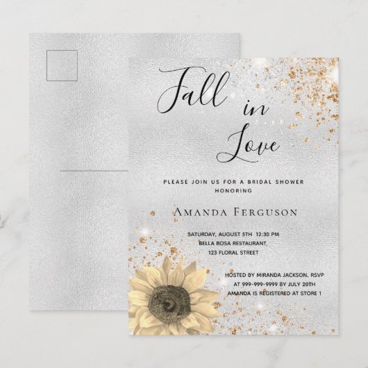 Vrijgezellenfeest zilverbijtende herfst uitnodiging briefkaart (Voorkant / Achterkant)