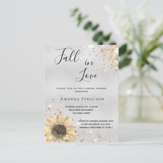 Vrijgezellenfeest zilverbijtende herfst uitnodiging briefkaart (Staand voorkant)