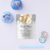 Vrijgezellenfeest zilveren ballonnen glitter budge flyer (Enkel)