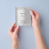 Vrijgezellenfeest zilveren glitter-budget flyer (Hand)