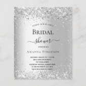 Vrijgezellenfeest zilveren glitter-budget flyer (Voorkant)