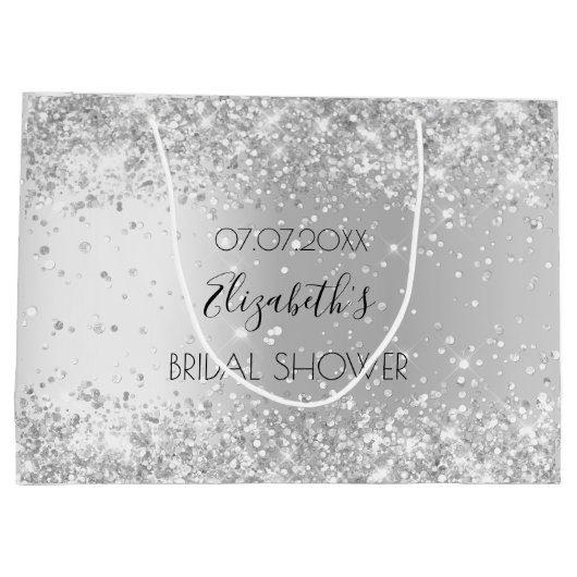 Vrijgezellenfeest zilveren naam groot cadeauzakje (Achterkant)