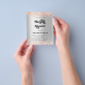 Vrijgezellenfeest zilveren roos gouden uitnodiging flyer (Hand)