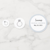 Vrijgezellenfeest zilveren verloving-ring op maat  confetti (Voorkanten)