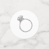 Vrijgezellenfeest zilveren verloving-ring op maat  confetti (Kleine voorkant)