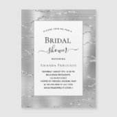 Vrijgezellenfeest zilveren witte luxe magnetische uitnodiging (Voorkant)