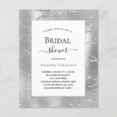 Vrijgezellenfeest zilveren witte uitnodiging flyer (Voorkant)