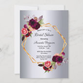 Vrijgezellenfeest zilverflorale geometrie kaart (Voorkant)