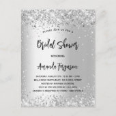 Vrijgezellenfeest zilverglitterelegant uitnodiging briefkaart (Voorkant)
