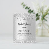 Vrijgezellenfeest zilverglitterelegant uitnodiging briefkaart (Staand voorkant)