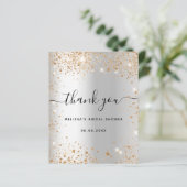 Vrijgezellenfeest zilvergoud bedankkaart (Staand voorkant)