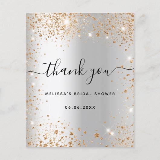 Vrijgezellenfeest zilvergoud bedankkaart (Voorkant)