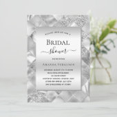 Vrijgezellenfeest zilverkleurige moderne kaart (Staand voorkant)