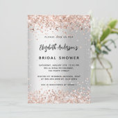 Vrijgezellenfeest zilverkleurige roos kaart (Staand voorkant)