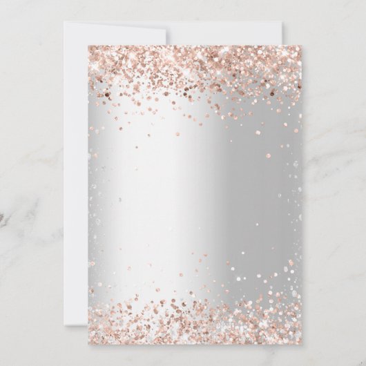 Vrijgezellenfeest zilverkleurige roos kaart (Achterkant)