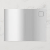 Vrijgezellenfeest zilverkleurige roos uitnodiging briefkaart (Achterkant)