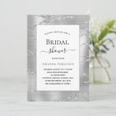 Vrijgezellenfeest zilverwitte elegant kaart (Staand voorkant)