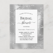 Vrijgezellenfeest zilverwitte elegant uitnodiging briefkaart (Voorkant)