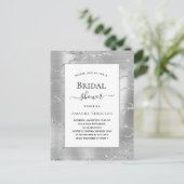 Vrijgezellenfeest zilverwitte elegant uitnodiging briefkaart (Staand voorkant)