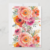 Vrijgezellenfeest Zomer Sinaasappel en Roze Bloeme Kaart (Achterkant)