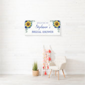 Vrijgezellenfeest Zonnebloem Blauw Bloemen Spandoek (Insitu)