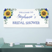 Vrijgezellenfeest Zonnebloem Blauw Bloemen Spandoek (Beurs)