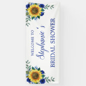 Vrijgezellenfeest Zonnebloem Blauw Bloemen Spandoek (Verticaal)