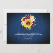 Vrijgezellenfeest Zonnebloem Mason Jar Lights Bedankkaart (Achterkant)