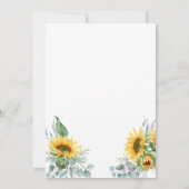 Vrijgezellenfeest zonnebloem met geel hart kaart (Achterkant)