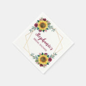 Vrijgezellenfeest Zonnebloem Moderne Floral Servet (Hoek)
