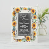 Vrijgezellenfeest Zonnebloem Pompoen Rustieke Herf Kaart (Staand voorkant)