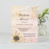 Vrijgezellenfeest Zonnebloem roos goud rustieke gl Kaart (Staand voorkant)