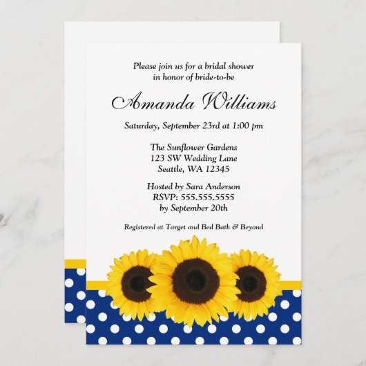 Vrijgezellenfeest zonnebloem Witte en Blauwe pokke Kaart (Voorkant / Achterkant)