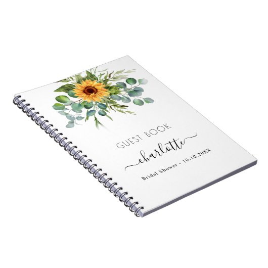 Vrijgezellenfeest zonnebloemen eucalyptus notitieboek (Rechterzijde)