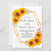 Vrijgezellenfeest zonnebloemen goudgeometrische el kaart (Voorkant)