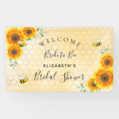 Vrijgezellenfeest zonnebloemen honingraatbruin voo spandoek (Horizontaal)