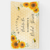 Vrijgezellenfeest zonnebloemen honingraatbruin voo spandoek (Verticaal)