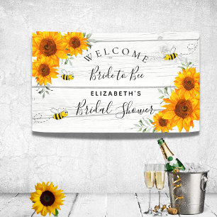 Vrijgezellenfeest - zonnebloemen voor bijen spandoek
