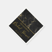 Vrijgezellenfeest Zwart en Goud Elegant Marmer Servet (Hoek)