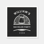 Vrijgezellenfeest zwart en wit bier servet (Voorkant)